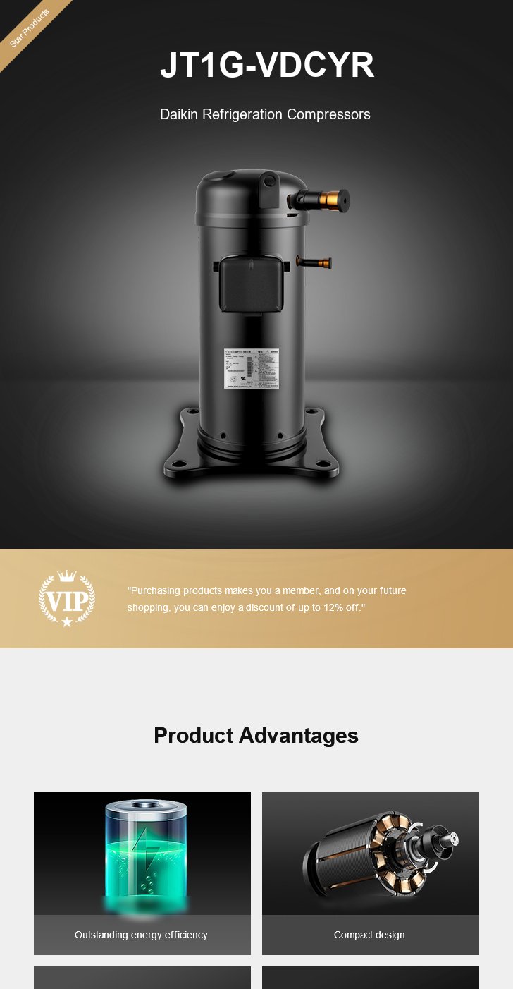 Daikin Compressor JT1G-VDCYR, technical parameters pdf, structure diagram
